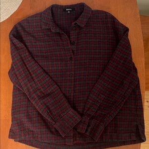 Madewell Plaid Boxy Crop Button Down Shirt XS